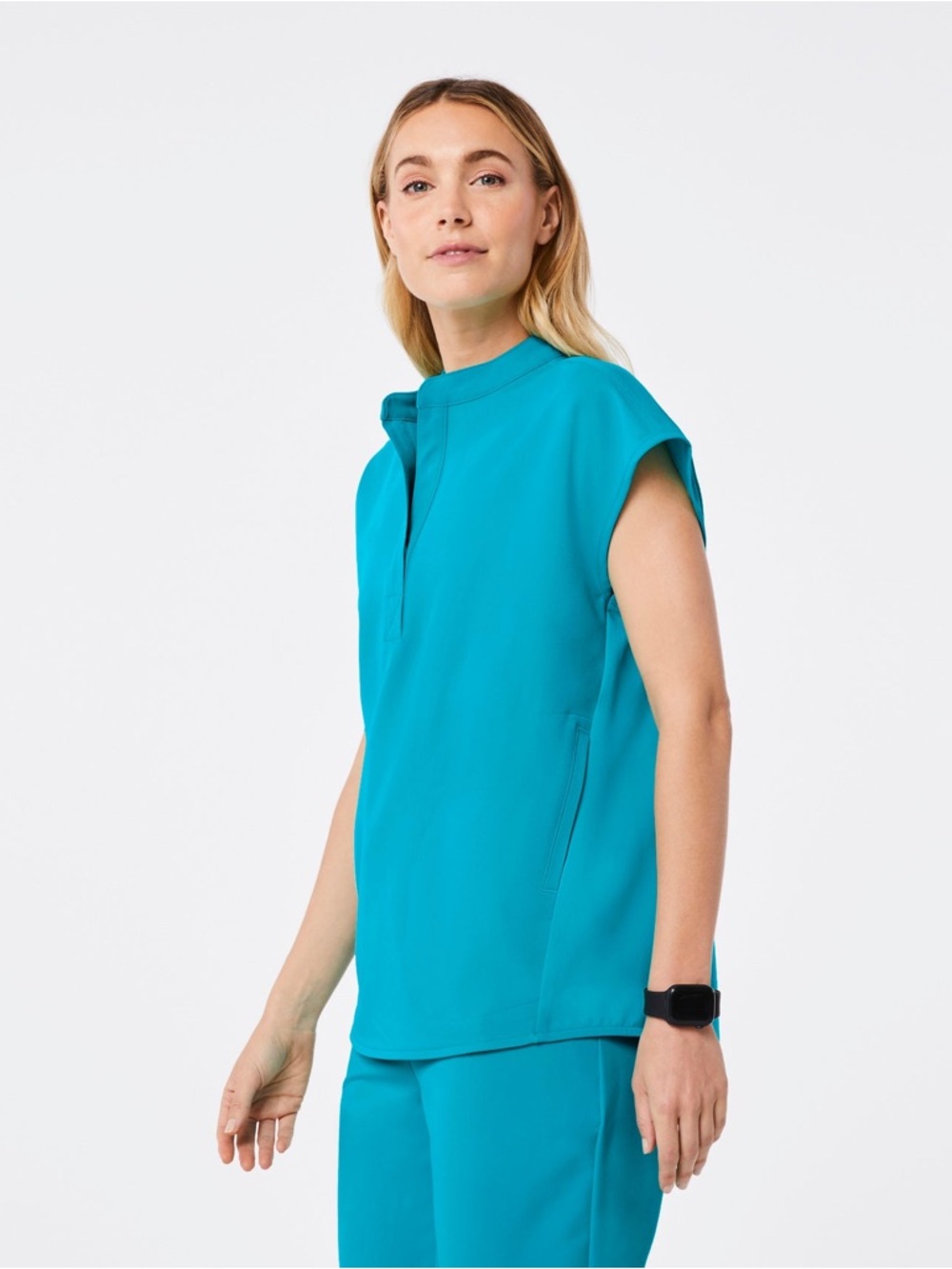 Rafaela Oversized Scrub Top Large fits like XL Teal po#1773